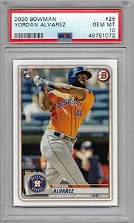 2020 Bowman Baseball #25 Yordan Alvarez Rookie Card Graded PSA 10 Gem Mint
