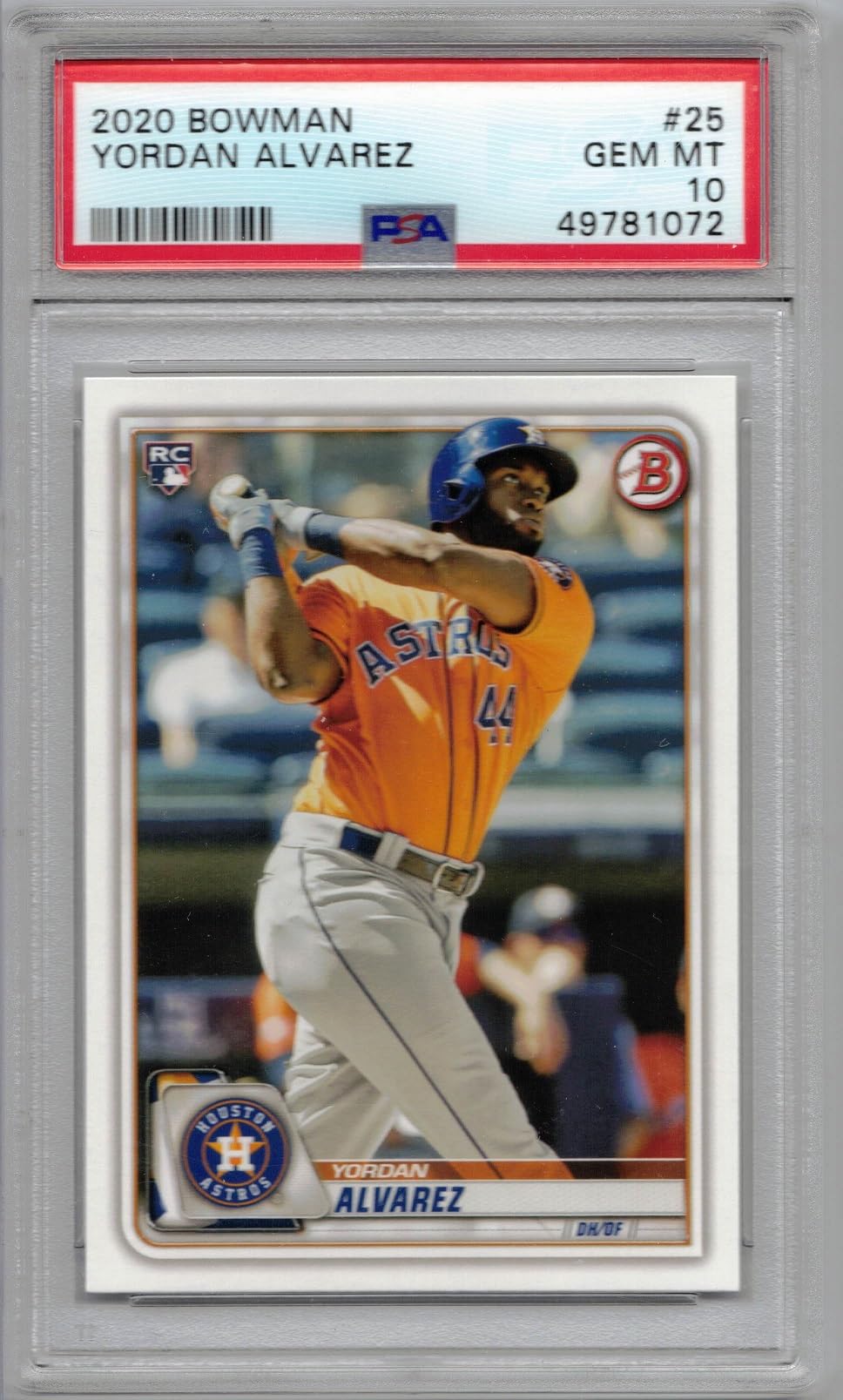 Amazon.com: 2020 Bowman Baseball #25 Yordan Alvarez Rookie Card