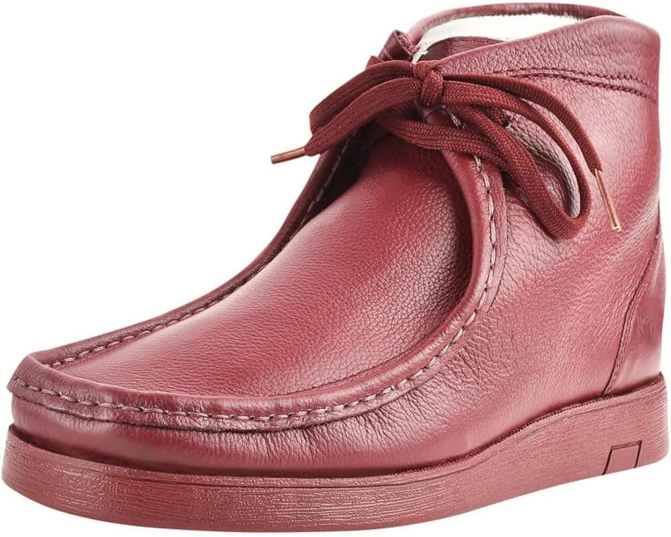 LIBERTYZENO Mens Moccasin Toe Desert Boots Genuine Leather Adults Lace Up Casual Chukka Boot Shoes for Easter Gift