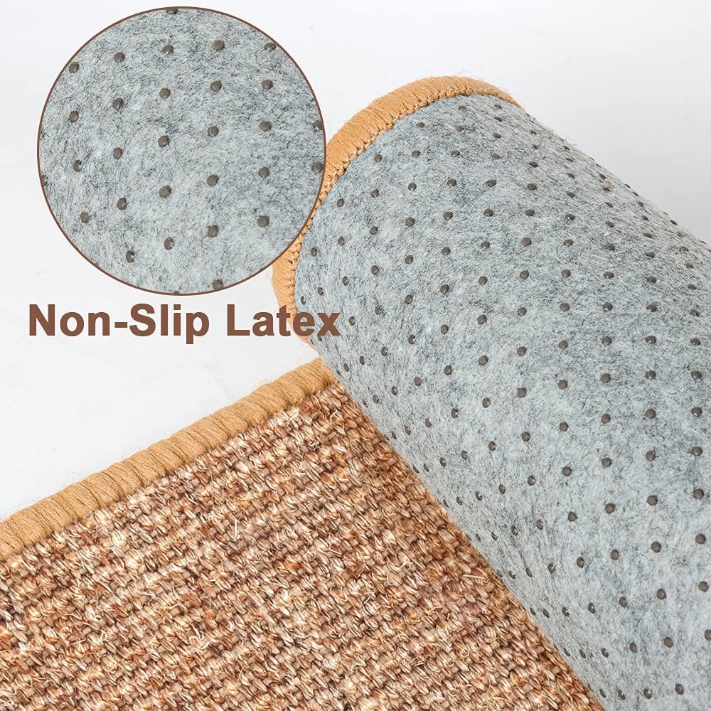 Sisal Cat Scratcher Scratch Pad Mat - Large Fabric Scratching Carpet for Indoor Cats (Brown)