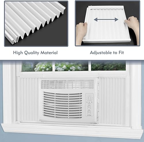 Miniatura 4 de Flamorrow Paneles laterales de aire acondicionado de ventana con marco, se adapta a aires acondicionados de ventana de 12,000 BTU, kit de relleno de