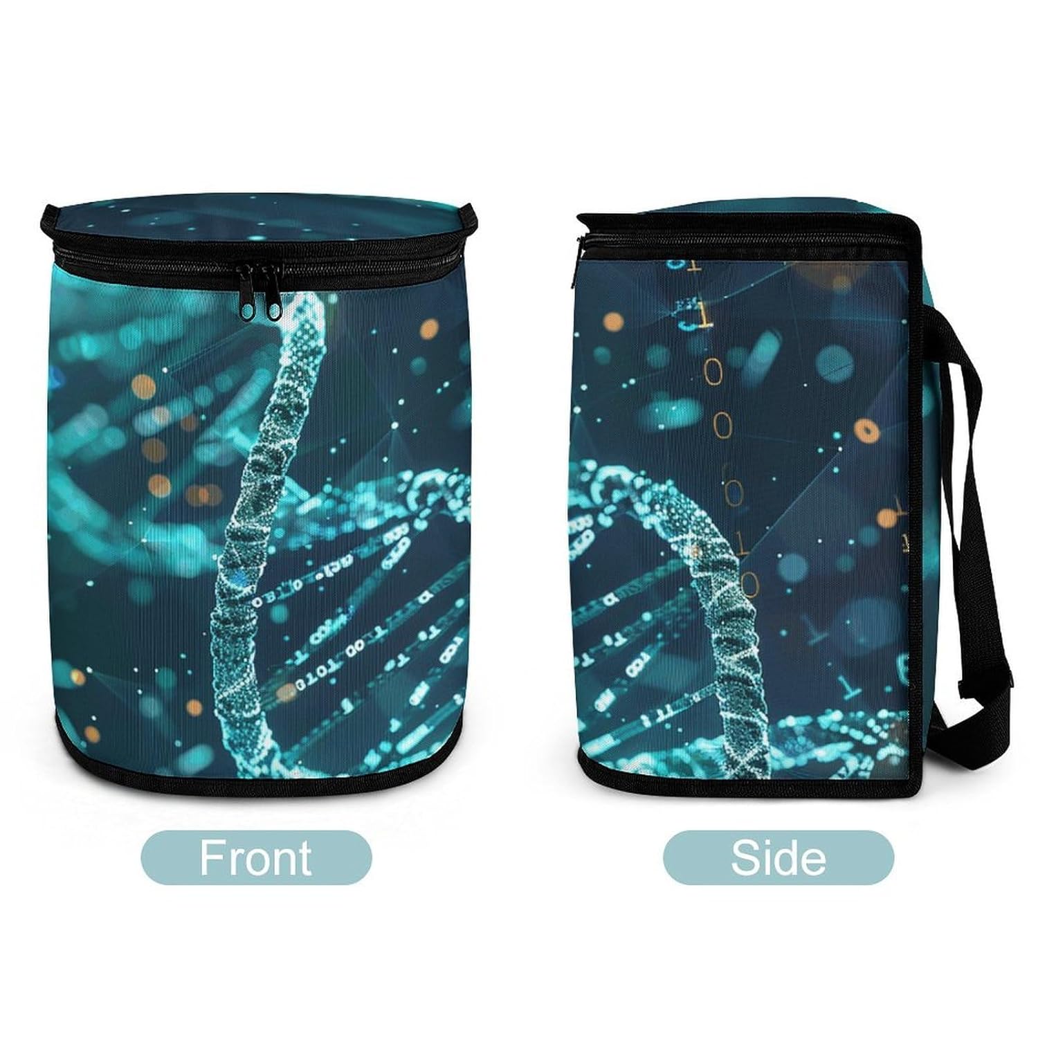 MUSM Leakproof Car Trash Can 2.5 Gallon, Durable Automotive Garbage Bag with Waterproof Liner, DNA Double Helix Trash Bag for Car, Truck, RV & Bathroom