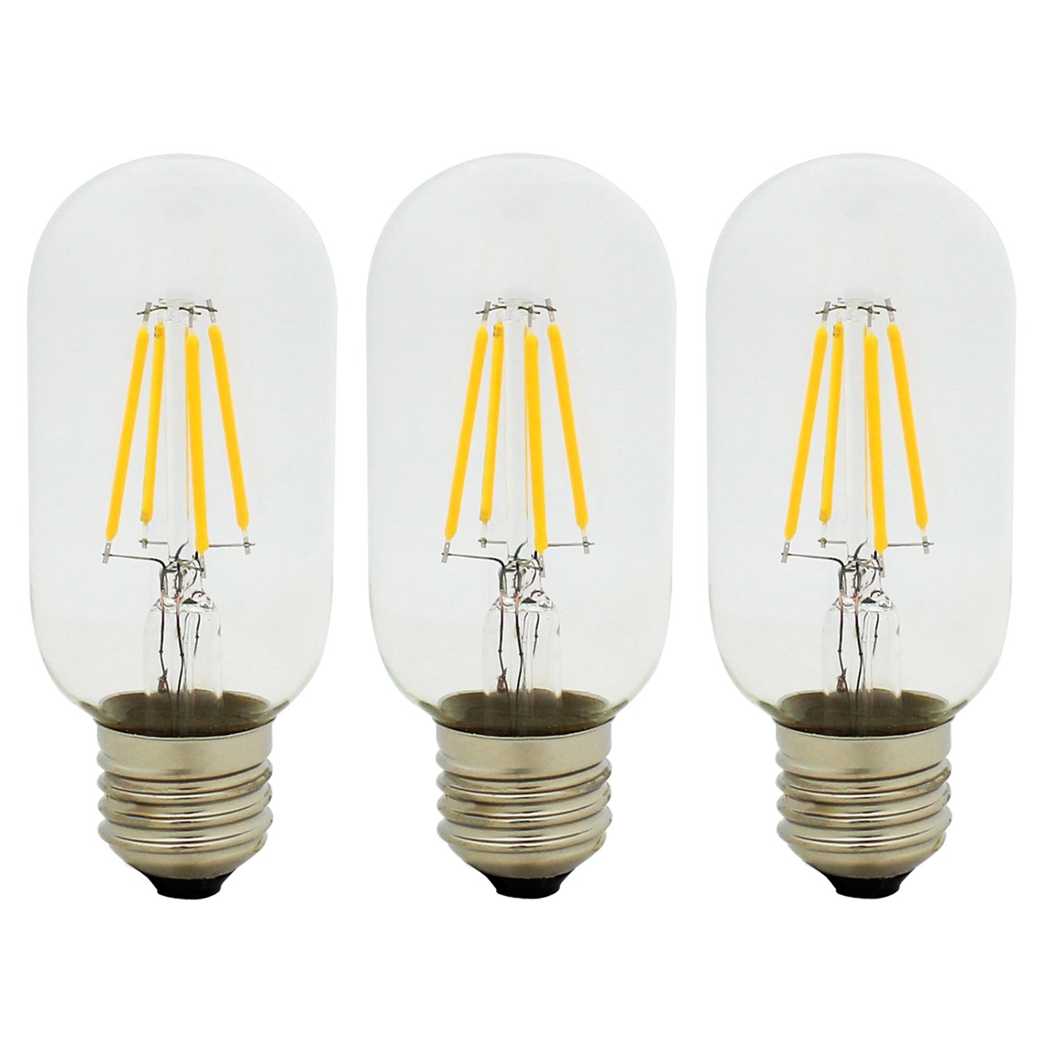 3 Pack T45 E27 4W Retro Filament LED Bulbs Edison Vintage Style Light, Not Dimmable, Warm White 2700K, 300LM, 30W Incandescent Replacement, AC 220-240V
