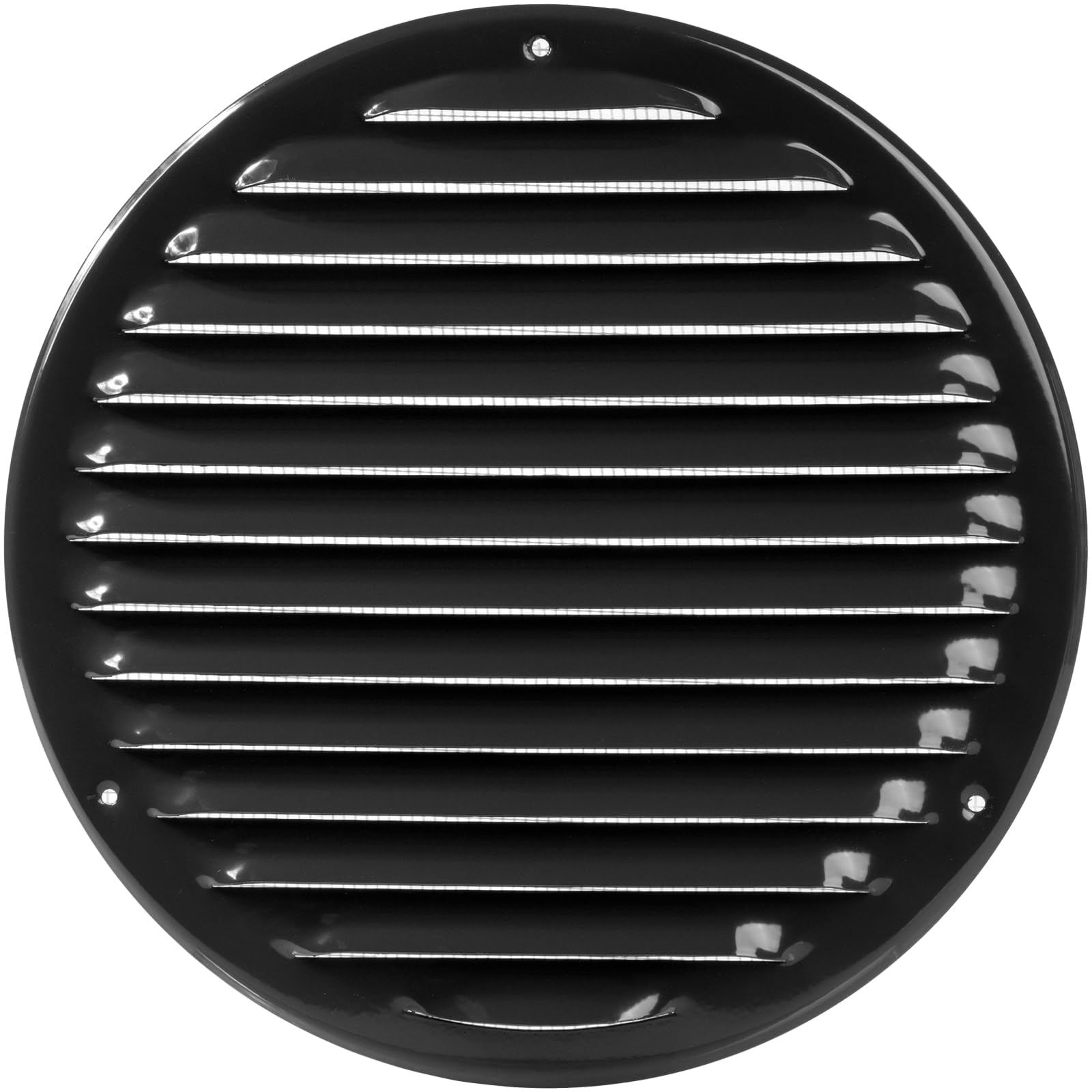 Housse d'aération ronde pour salon et cuisine design noir 20,3cm