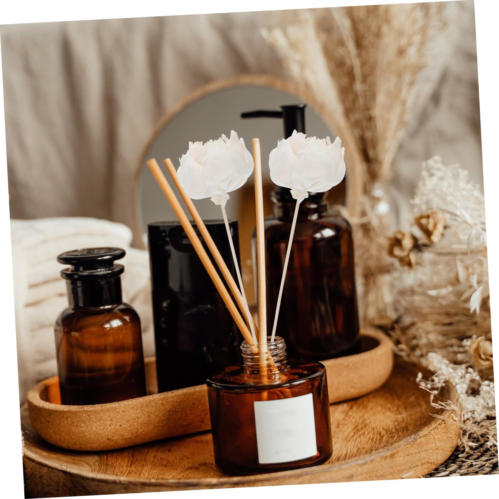 Alipis 20pezzi Diffusore Con Fiori Secchi Naturali Elegante Decorazione Per Ambienti Per Casa e Bagno