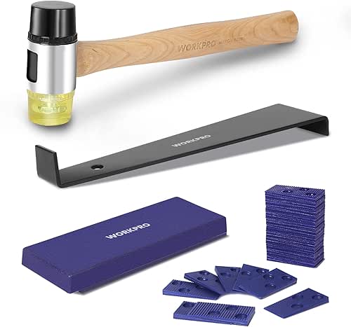 WORKPRO Laminate Wood Flooring Installation Kit with Reinforced Double-Faced Mallet,