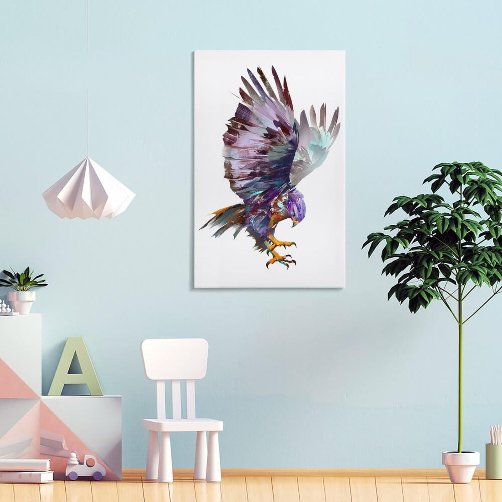 Amazon.co.jp: 動物の空飛ぶ鳥の鷹絵画壁のアート タペストリー アート