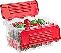 Vista 10 de Superio Caja de almacenamiento con tapas con bisagras, contenedores de plástico para organizar con tapa adjunta, cajas apilables, sin BPA