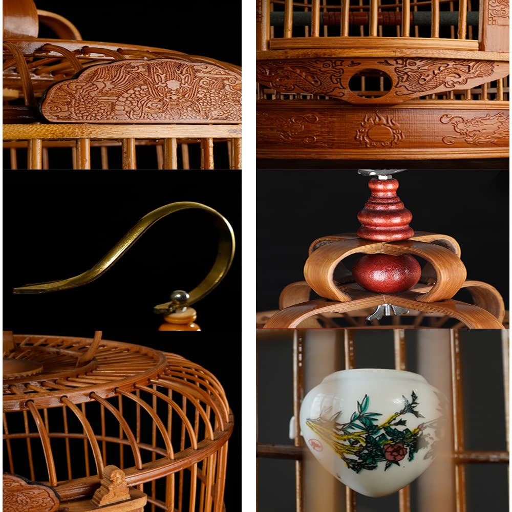 Amazon.co.jp: 鳥かごを彫る手作り竹織りバードケージセット 九官鳥