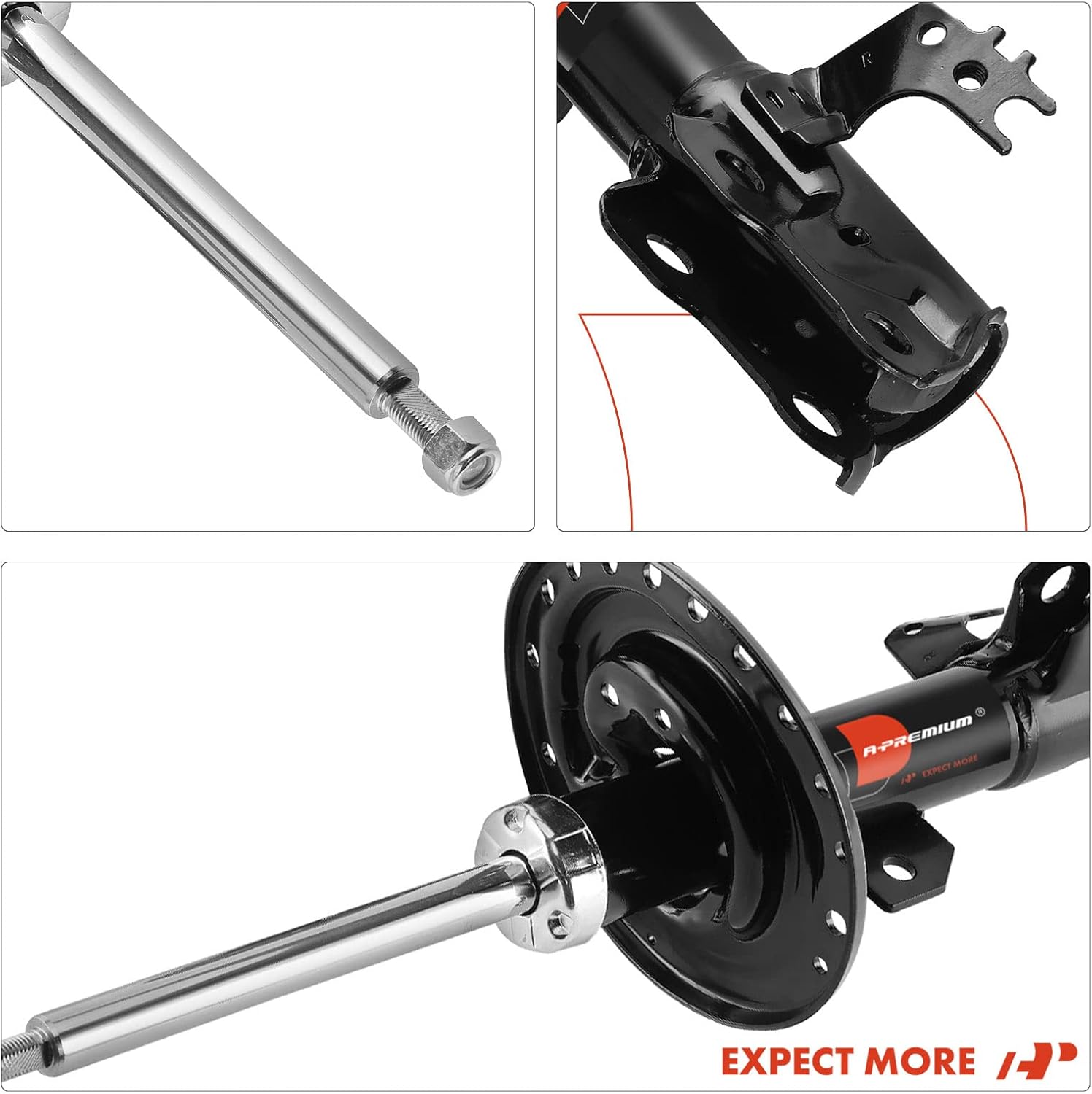 A-Premium Front Struts Compatible with Toyota Camry 2012-2017 - 2x Replacement Suspension Bare Strut Shock without Coil Spring