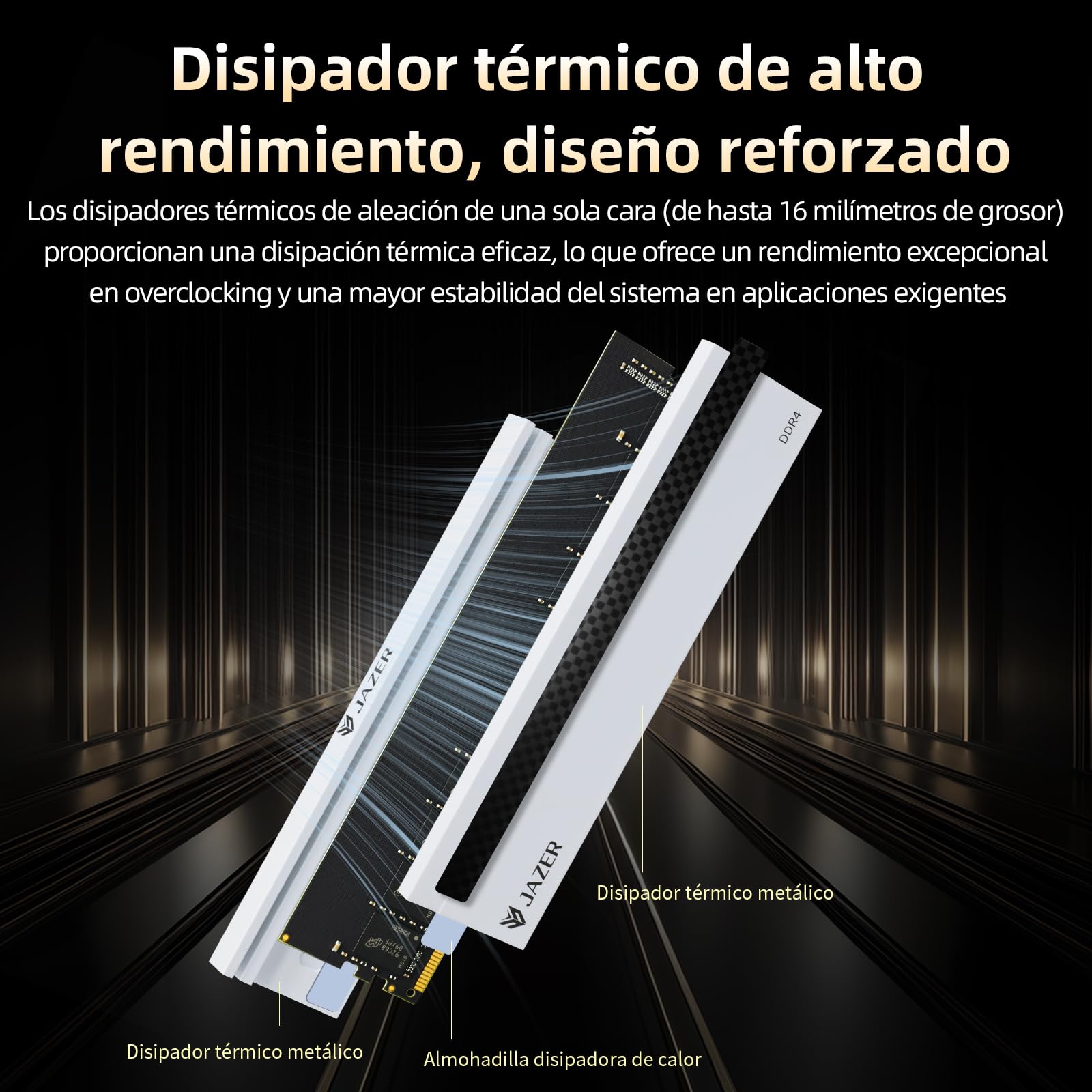JAZER RAM DDR4 32GB (2x16GB) 3200MHz CL18 UDIMM Desktop | XMP 2.0 Overclocking, 1.35V, Alto Rendimiento Gaming, Memoria Speicher