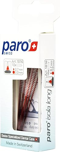 Paro Isola Long Cepillo en espiral interdental extra largo fácil de doblar Herramienta de limpieza dental Rojo, 0.028 - 0.118in
