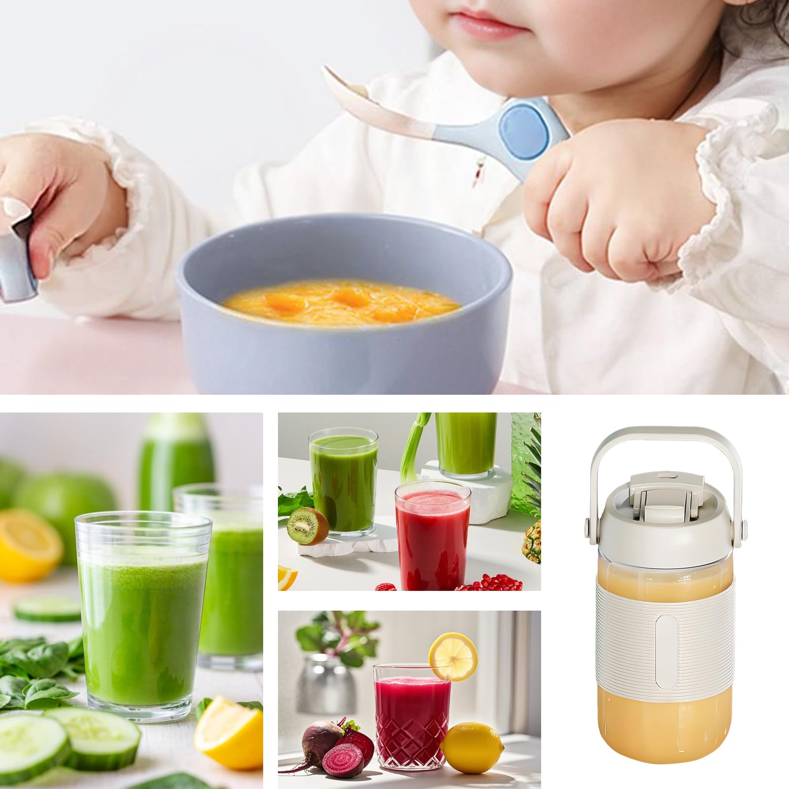 Piccolo frullatore – Blender Senza Fili ed Estrattore Di Succo Portatile | Mixer Milkshake Ricaricabile USB | Per Succo Latte Caffè Casa Sport All'aperto Bevande Proteine