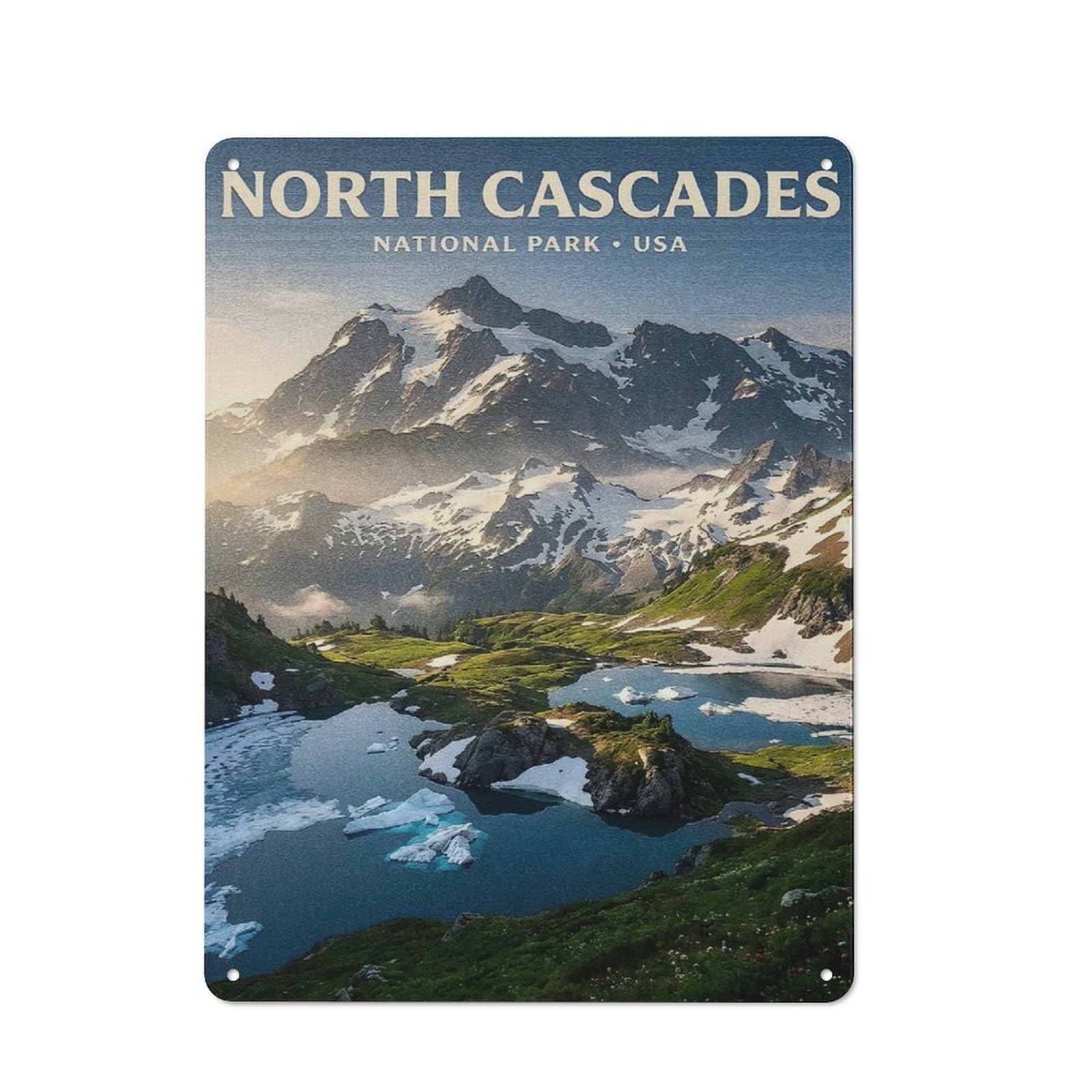 Junmoney Style-14 For Garage Or Workshop, North Cascades National Park Rustic Metal Plaque 40X30cm, Suited To Wall Displays In Garages And Tool Rooms
