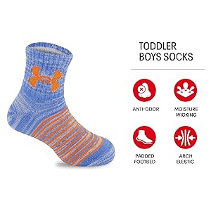 Under Armour boys Multi Pack Quarter Sock