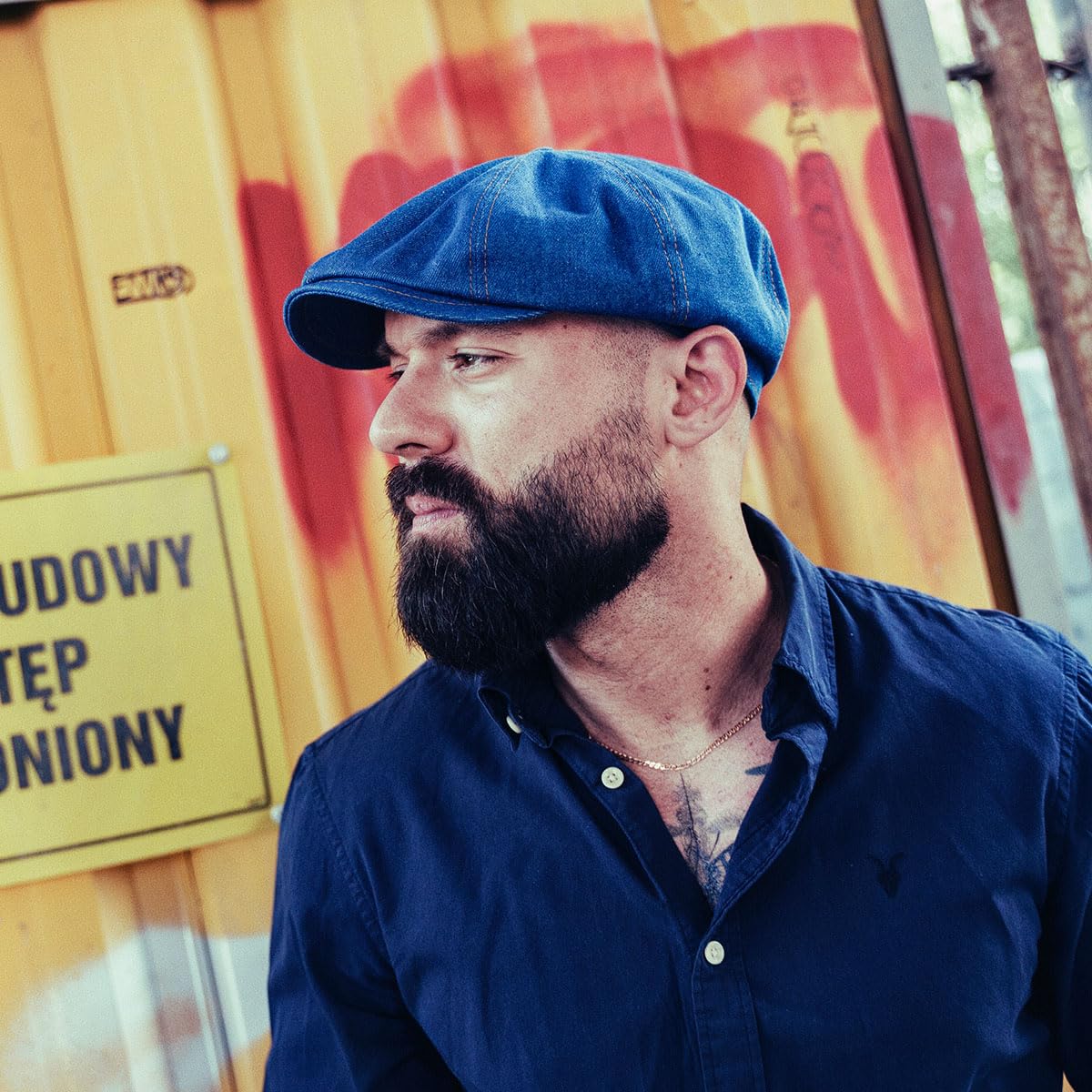 Sterkowski Modell Shelby | Denim Schiebermütze für Herren und Damen | Luftdurchlässige Luftig Newsboy Cap