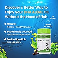 Vista 6 de Aceite de algas DHA 400 mg con ARA y SA, 60 cápsulas blandas de aceite de algas veganas – Suplemento DHA Omega 3 a base de plantas, 1 cápsula blanda