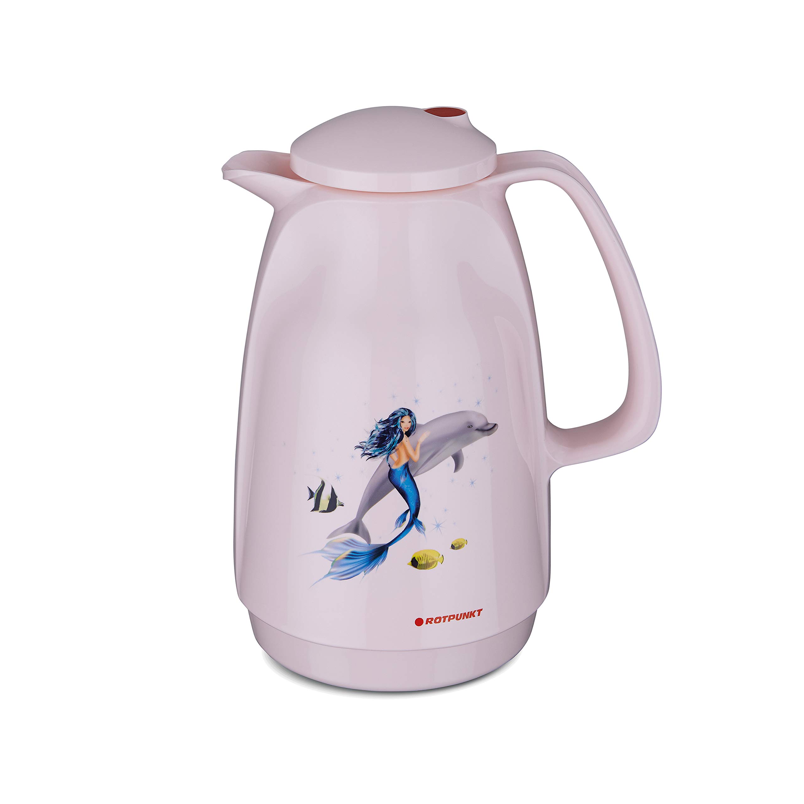 ROTPUNKT Isolierkanne 220 BELLA 1,0 l | MAGIC & TRENDY Edition | Zweifunktions-Drehverschluss | BPA-frei | Made in Germany | Warm + Kalthaltung | Glaseinsatz | Meerjungfrau cherry blossom