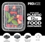 50-Pack Reusable Meal Prep Containers Microwave Safe Food Storage Containers with Lids, 12 OZ - 1 Compartment Take Out Disposable Plastic Bento Lunch Box To Go, BPA Free - Dishwasher & Freezer Safe