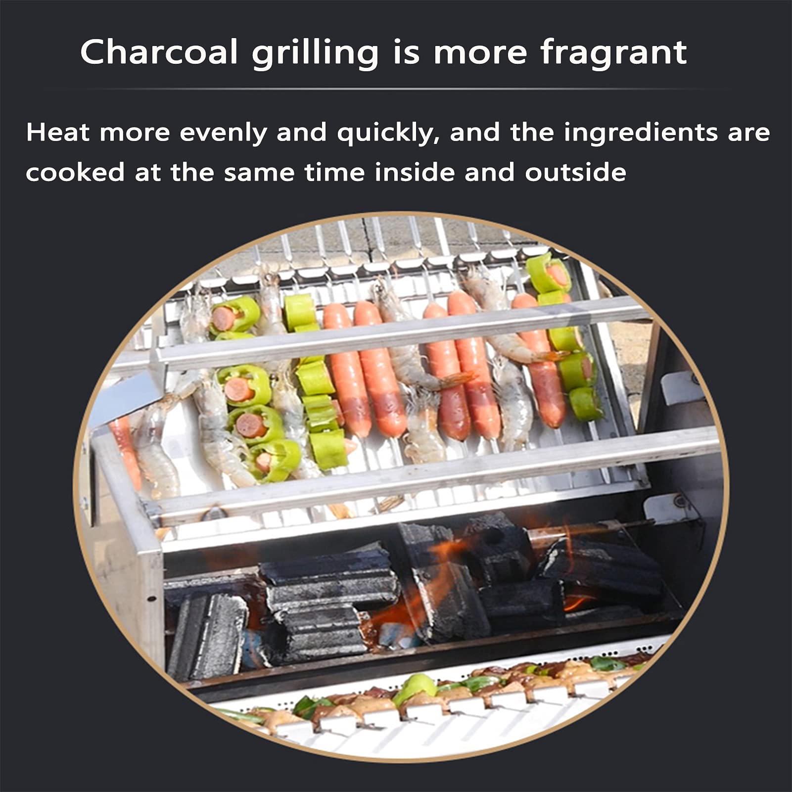 Barbecue Grill, Barbecue a Carbone, Barbecue Grill Domestico Senza Fumo Forno In Acciaio Inox Barbecue Artefatto Interno Cortile Esterno Carbone Spiedini Brasato Stufa Appesa