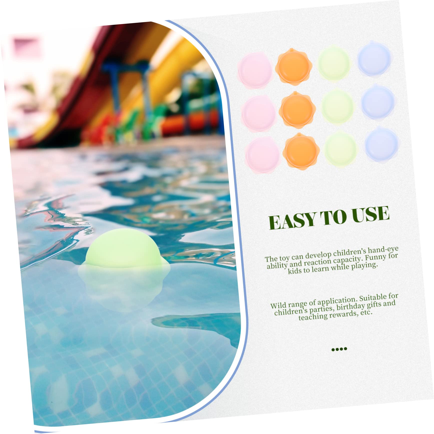 ERINGOGO 12Pcs Silicone Balloon for Lightweight Pool Play Safe Odorless for Summer Fun Random Color