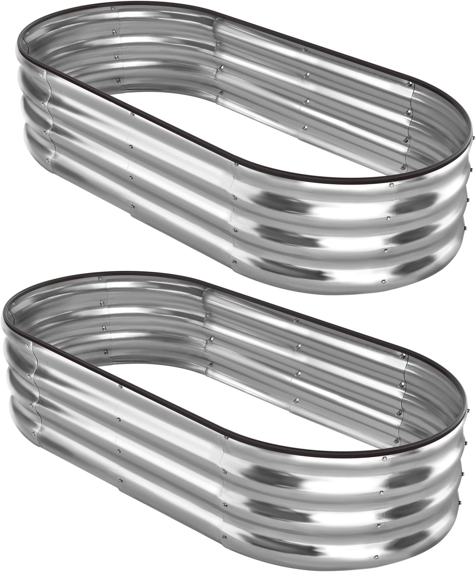 ENJOYBASICS Raised Garden Bed Kit, 2 Pack Galvanized Raised Planter 4x2x2ft Box Outdoor for Vegetables, Large Bottomless Metal Raised Bed for Herb, Growing Fruits, Flower
