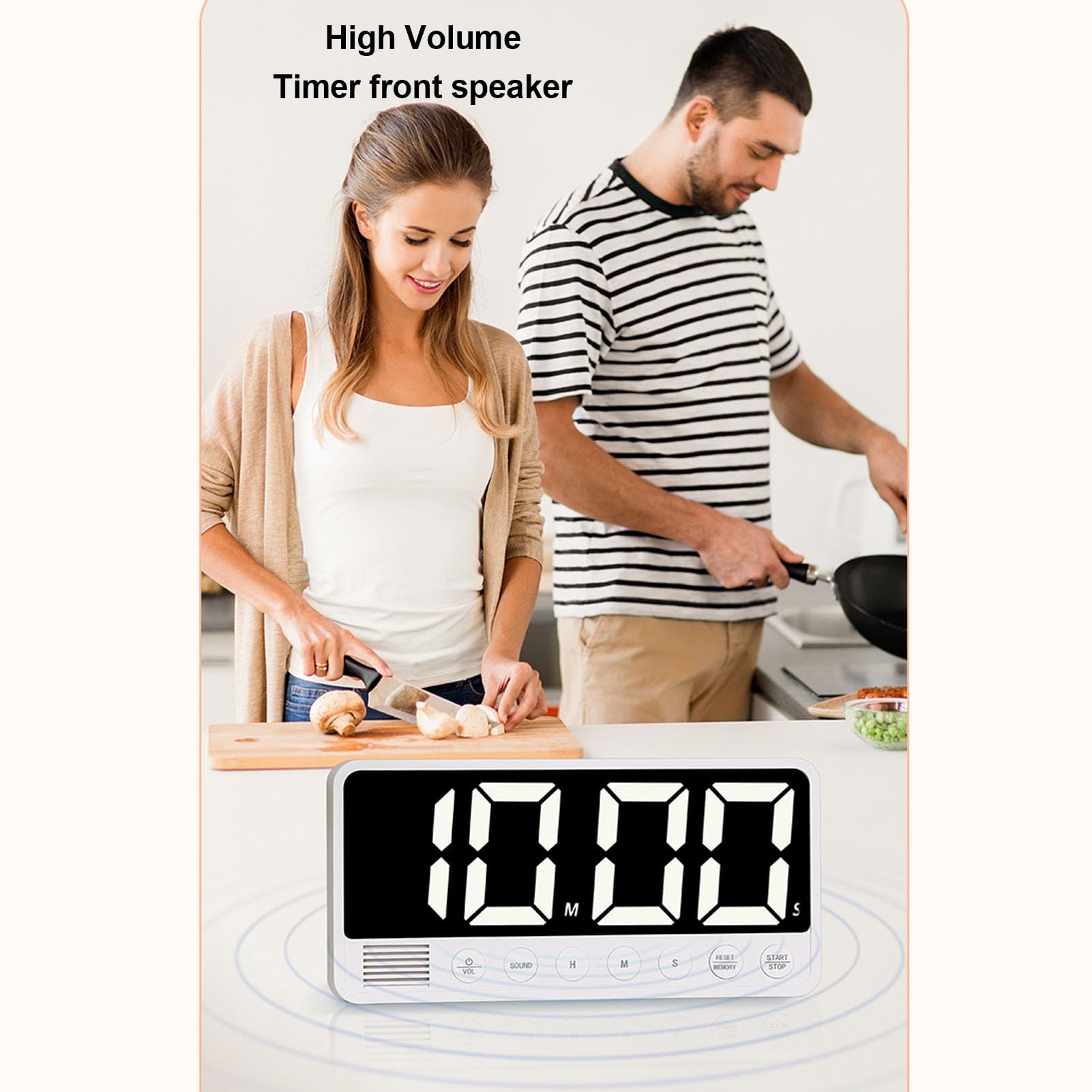 Minuterie Numérique, Grand écran LED avec Dos Magnétique, Compte à Rebours pour la Cuisine, Les Exercices, Les études, Le Travail, Le Yoga, Le Bureau, la Salle de Classe