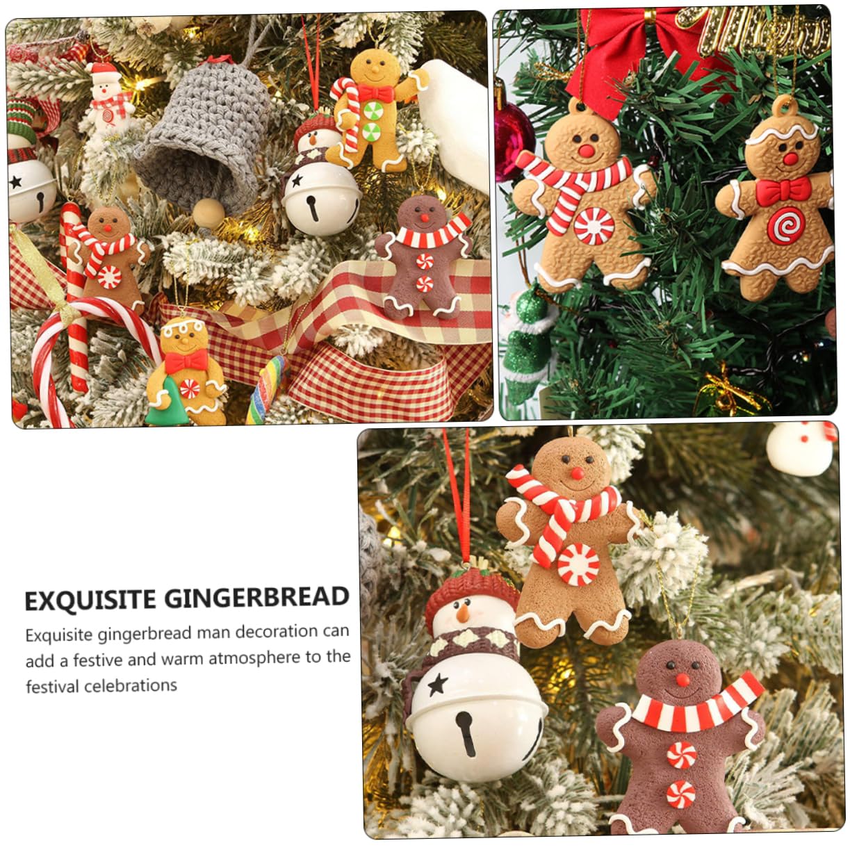 Ciieeo 3 Set Di Ornamenti A Forma Di Omino Di Pan Di Decorazioni Natalizie Da Appendere Decorazioni Per L'albero Di Natale 12 Pezzi * 3