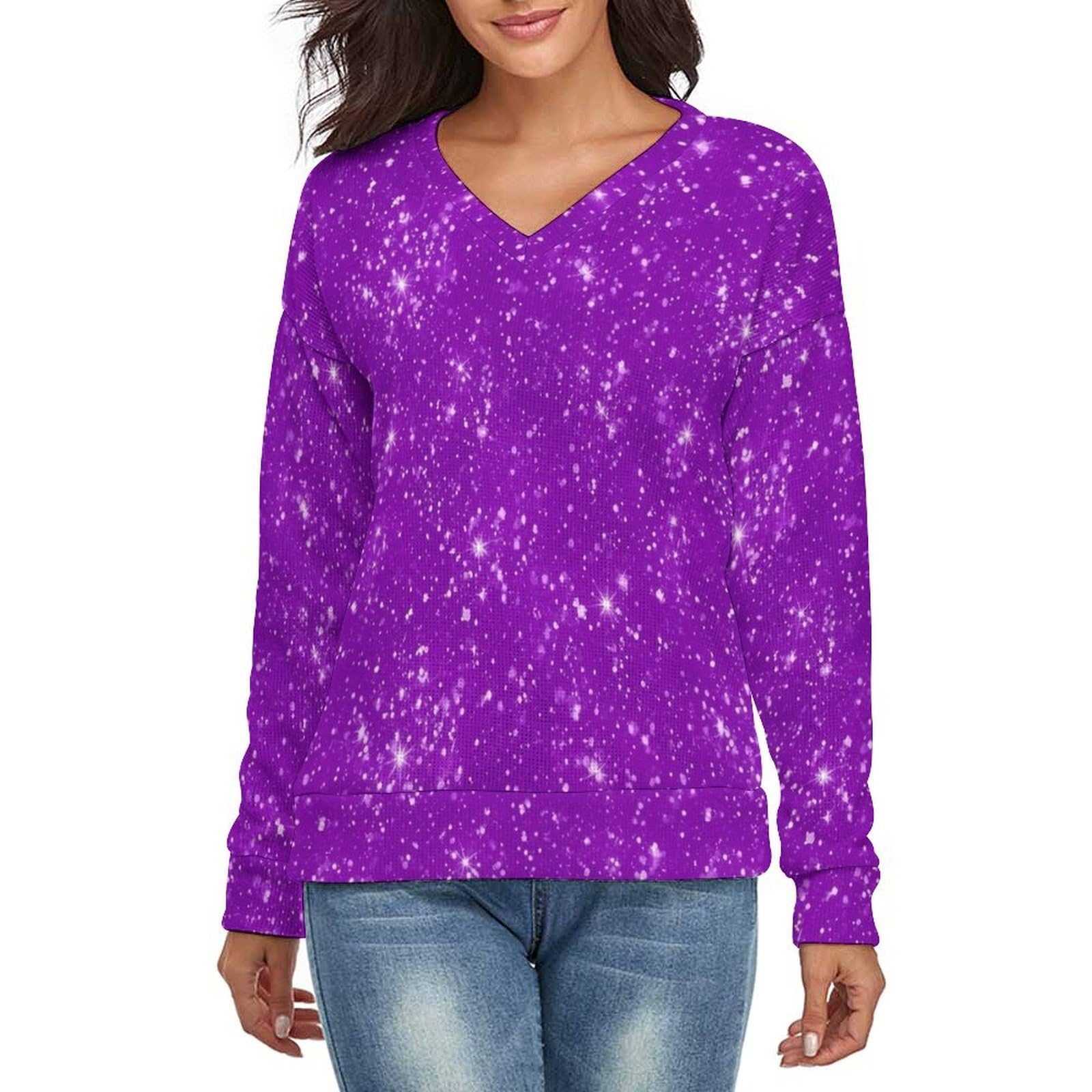 Fashion Sweaters for Women Long Sleeve V Neck Pullover Sweaters Casual Knit Tops
