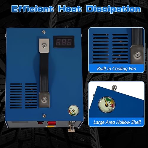 Miniatura 3 de Compresor de aire, bomba de compresor de alta presión de 4500 PSI30Mpa, rifle PCPpistola y caja de paintball bomba de aire con convertidor de