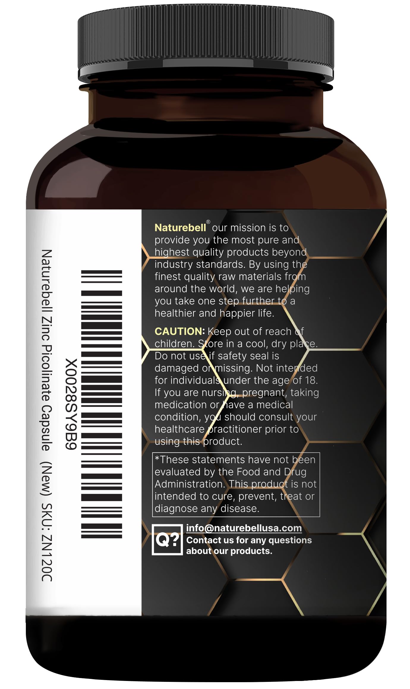 High Potency Zinc Picolinate 100mg - 240 Capsules, Bioavailable Form of Zinc for Immune Support and Skin Health - Non-GMO and Gluten — Amazon image 8