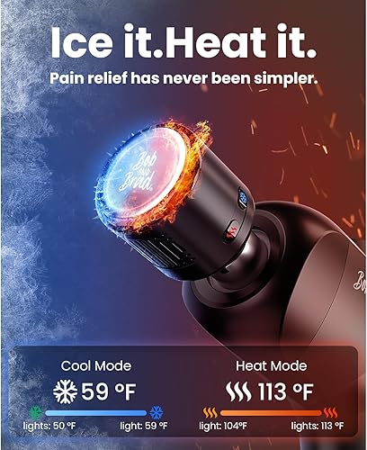 Miniatura 2 de BOB AND BRAD Pistola de masaje X6 Pro Max con terapia de cabeza de calor, frío y metal, pistola masajeadora de tejido profundo de percusión para