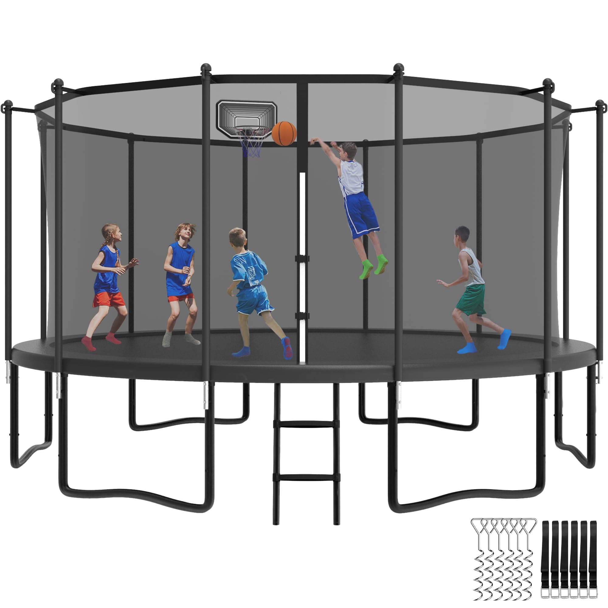 YORIN Outdoor Bouncer with Basketball Hoop