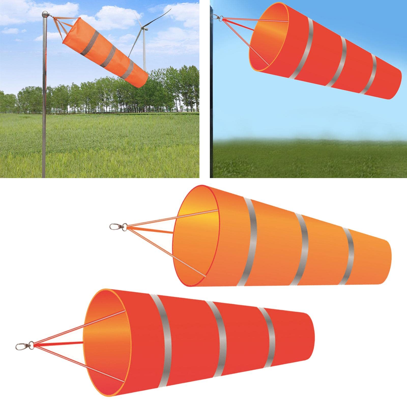 Windsock Wind Measurement Wind Direction Indicator Hanging Reflective Belt Orange-image-7