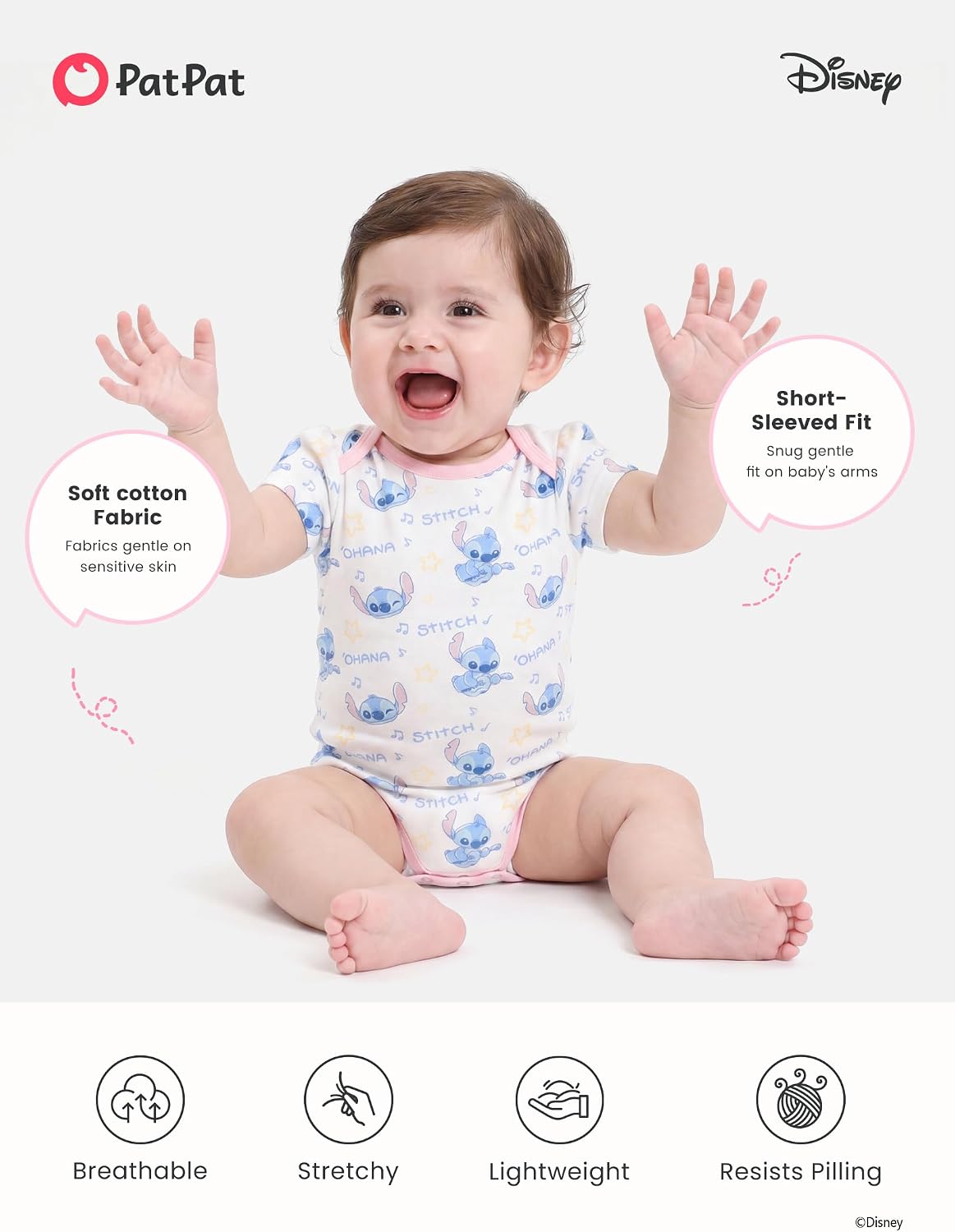 Disney Marvel Spiderman Cars Stitch Baby Boys Bodysuit Newborn to Infant