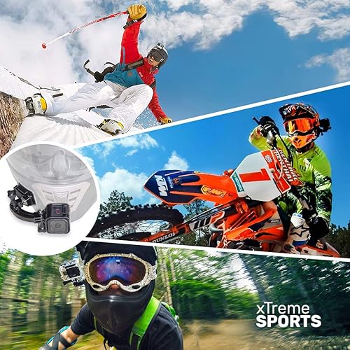 Miniatura 3 de MiPremium Juego de montaje de casco de brazo de extensión giratoria para GoPro Hero 13 12 11 10 9 8 7 6 5 4 Session Negro Plata XIAOYI 4K SJCAM