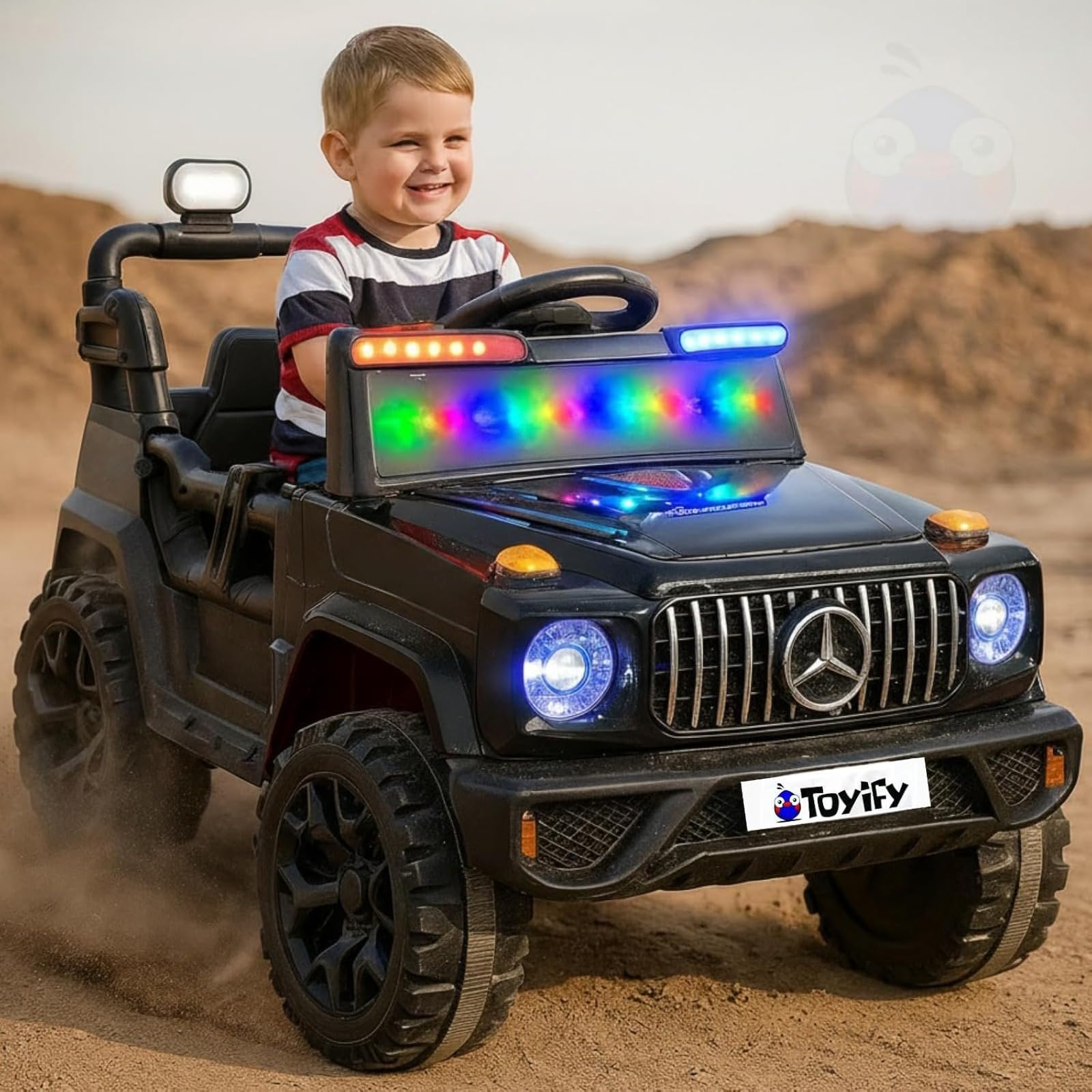 Toyify Electric Car | Battery Operated Car with Lights, Music | Ride on Electric Jeep to Drive for Kids | Battery Car, Kids Car | Baby Big Car Kid Car with Accelartor for Boys Girls (1-6 Yrs) (Black)-image-42