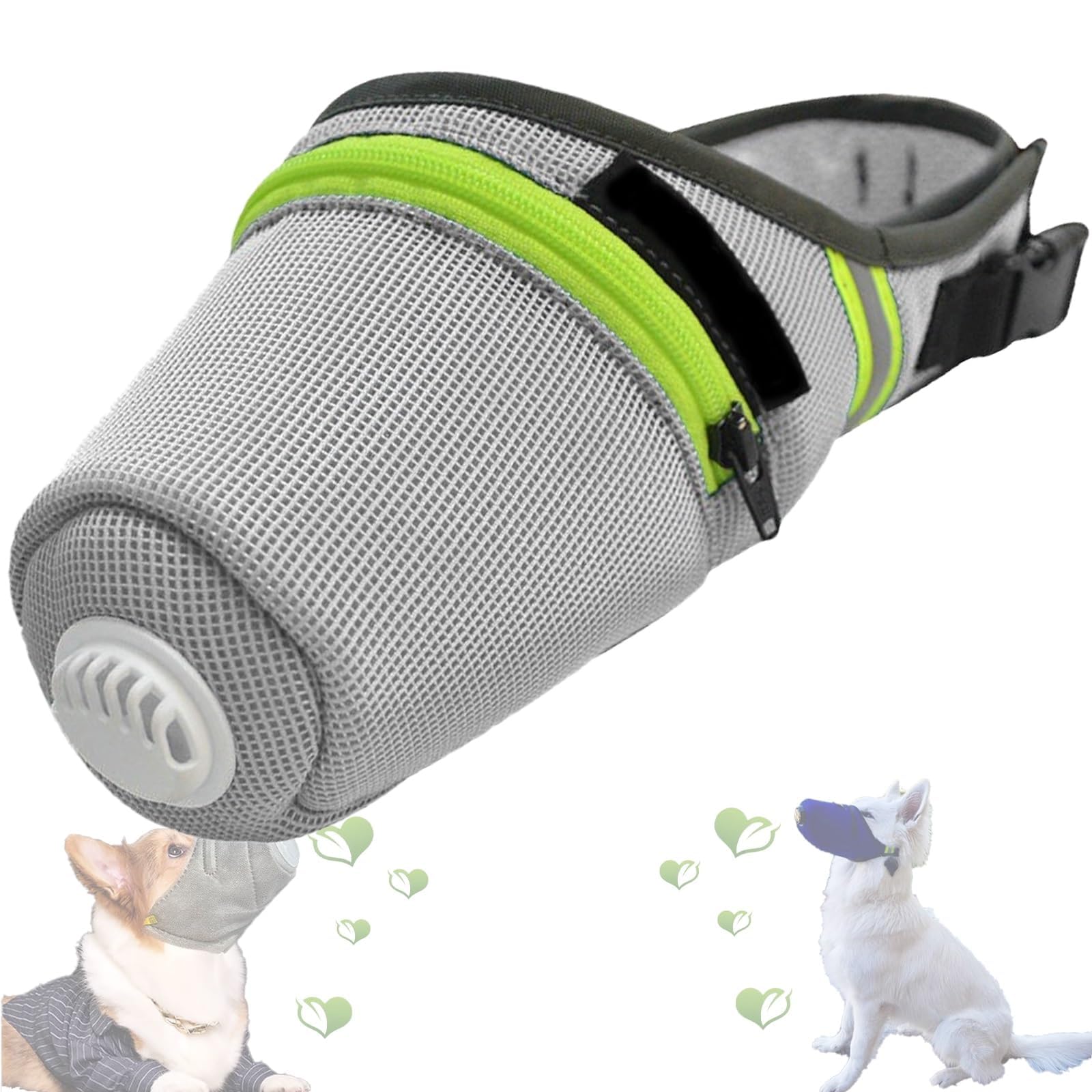 Dog Mask, Reusable Breathable Air Filter Mask, Adjustable Pet Gas Face Masks, Dog Smoke Respirator Muzzled, Muzzle for Large and Small Dogs (Gray, Small)