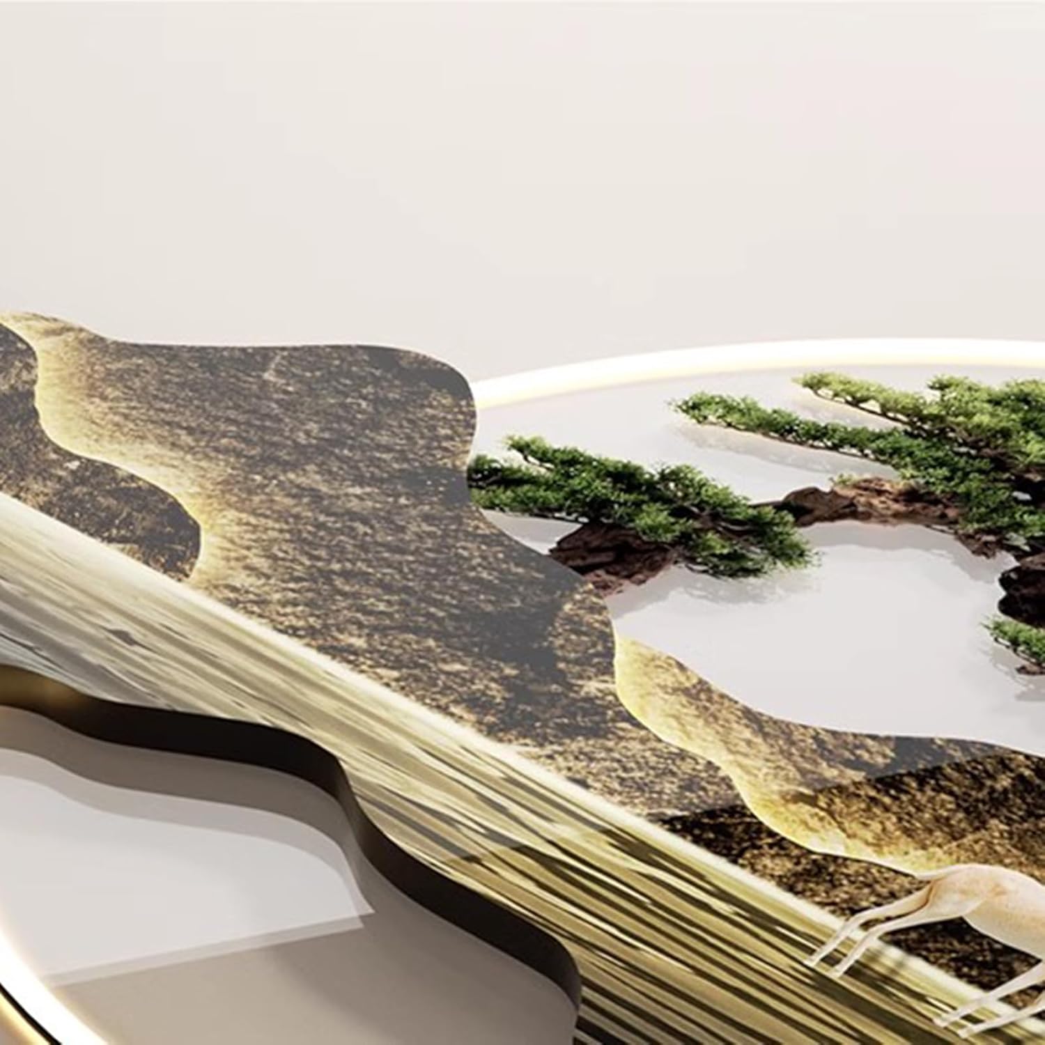 SQXLXDD 3D Wall Art Decor Clock, Large Wall Hanging Sculpture Painting with LED Light, Modern Home Decorative Wall Clock Art Decorations Lamp for Living Room Bedroom Entrance Office Decor