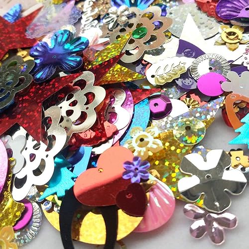 Miniatura 4 de Chenkou Craft 1 bolsa de 3.53 oz de lentejuelas de estilos surtidos para boda, Navidad, ropa, joyas, lentejuelas (surtido de 3.53 onzas)