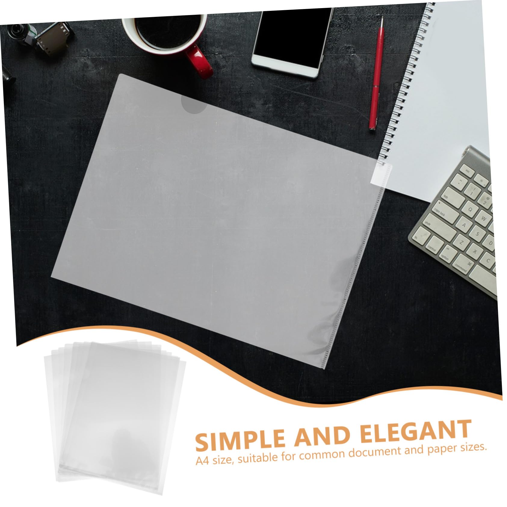 PLAFOPE 100 pezzi Cartelline Trasparenti in Plastica Resistente e Documenti con Ampio per Organizer per Ufficio e Casa