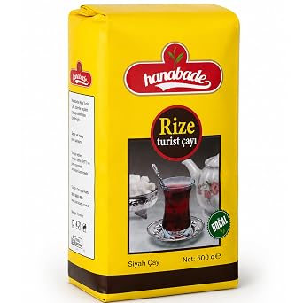 Hanabade Rize Turist Turkish Black Tea Authentic Loose Leaf Black Tea Rich Aroma & Smooth Taste Traditional Breakfast & Daily Tea 500g 17.6 oz