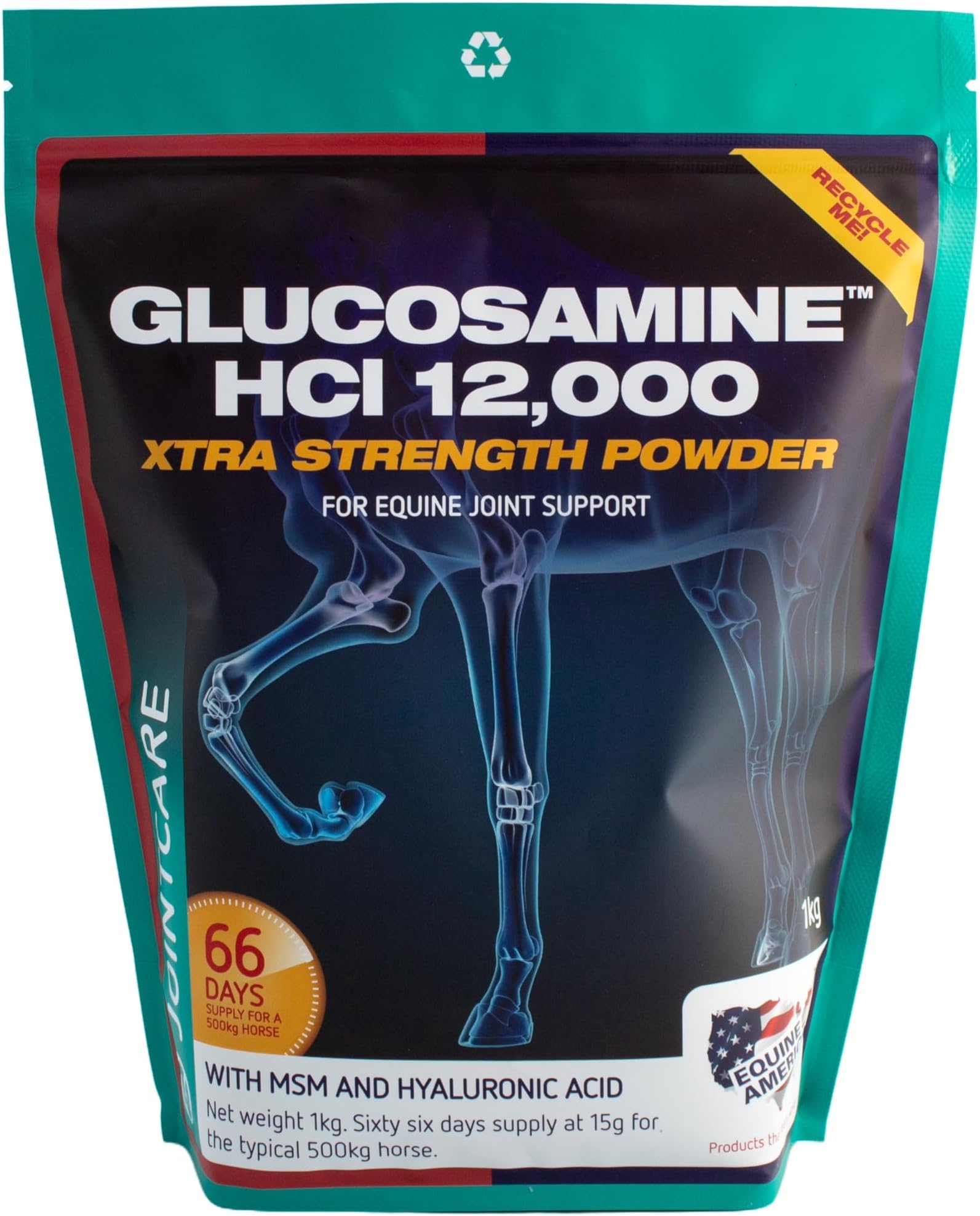 Equine America Glucosamine HCI 12000 | Premium Ready To Use Horse & Pony Supplement | Support For Joints & Mobility | 1kg