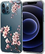 MITZVAH Designed for iPhone 12 Pro Max Transparent Cover | Floral Flower Printed iPhone 12pro Max Cover | Clear iPhone 12 Pro Max Back Cover for Girls, Women | Silicone iPhone 12 Pro Max Cover Case