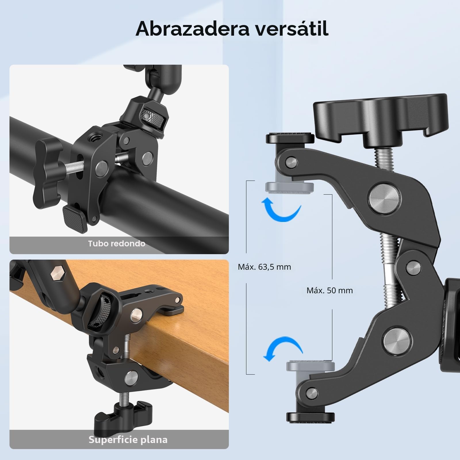 SMALLRIG Brazo Mágico de 22" con Abrazadera, Soporte para Teléfono Adjustable, Soporte Flexible para Cámara de Escritorio y Abrazadera, para Luz, Cámara Web, Micrófono, Cámara de Acción - 4766