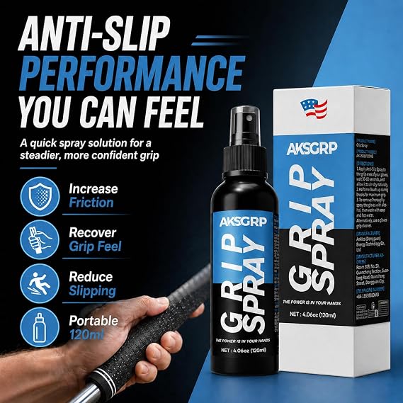 Golf Grip Spray, 120ml Anti Slip Grip Enhancer for Rubber Grips