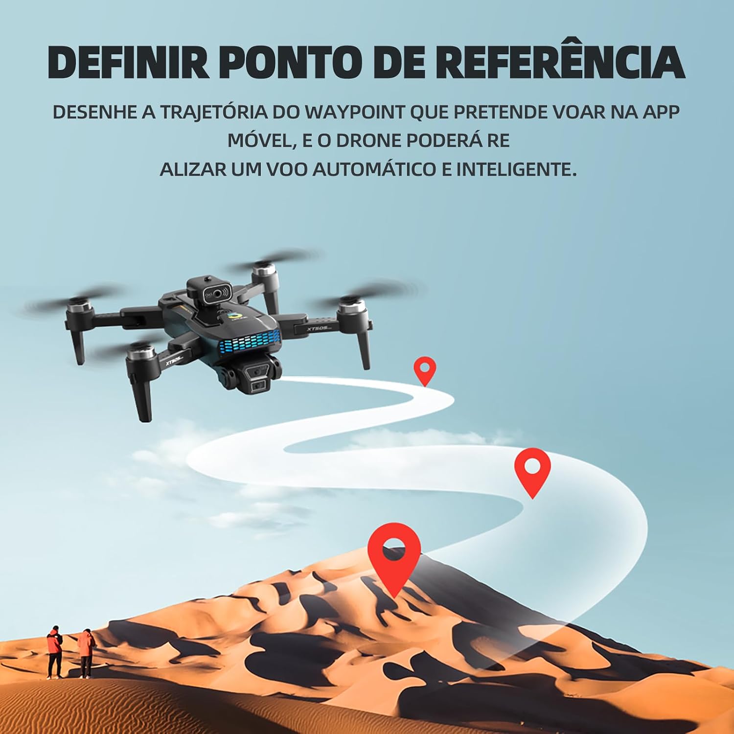Drone following a programmed path