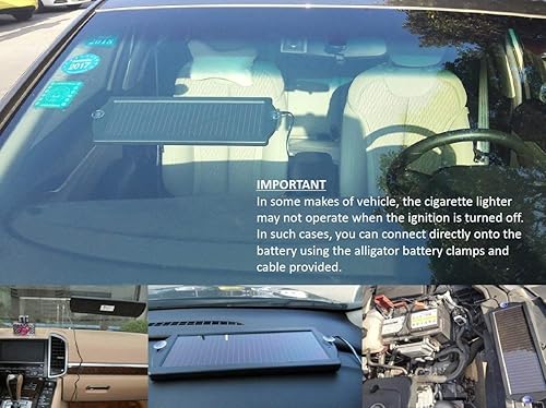 Miniatura 4 de Sunway Solar Cargador de Batería de Goteo y Mantenedor para Automóvil Panel Solar de 12V Cargador de Batería con Enchufe para Encendedor