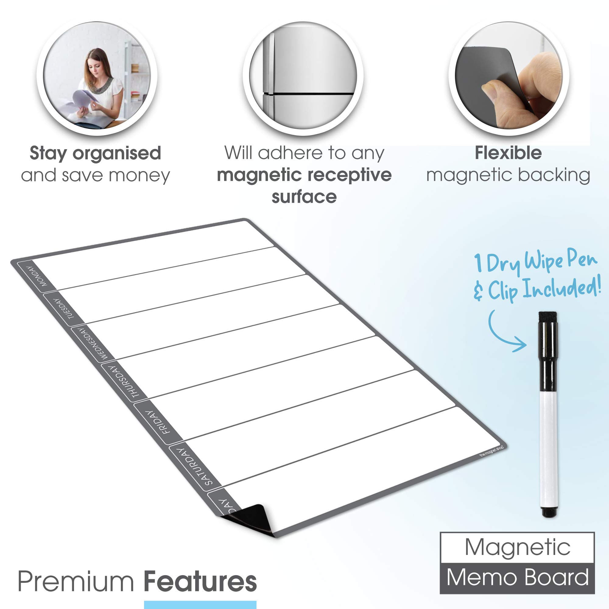 Acheter Calendrier Magnétique Effaçable à Sec, Tableau Blanc, Aimant De Réfrigérateur, Autocollants De Messages Quotidiens Flexibles Avec 3 Tableaux