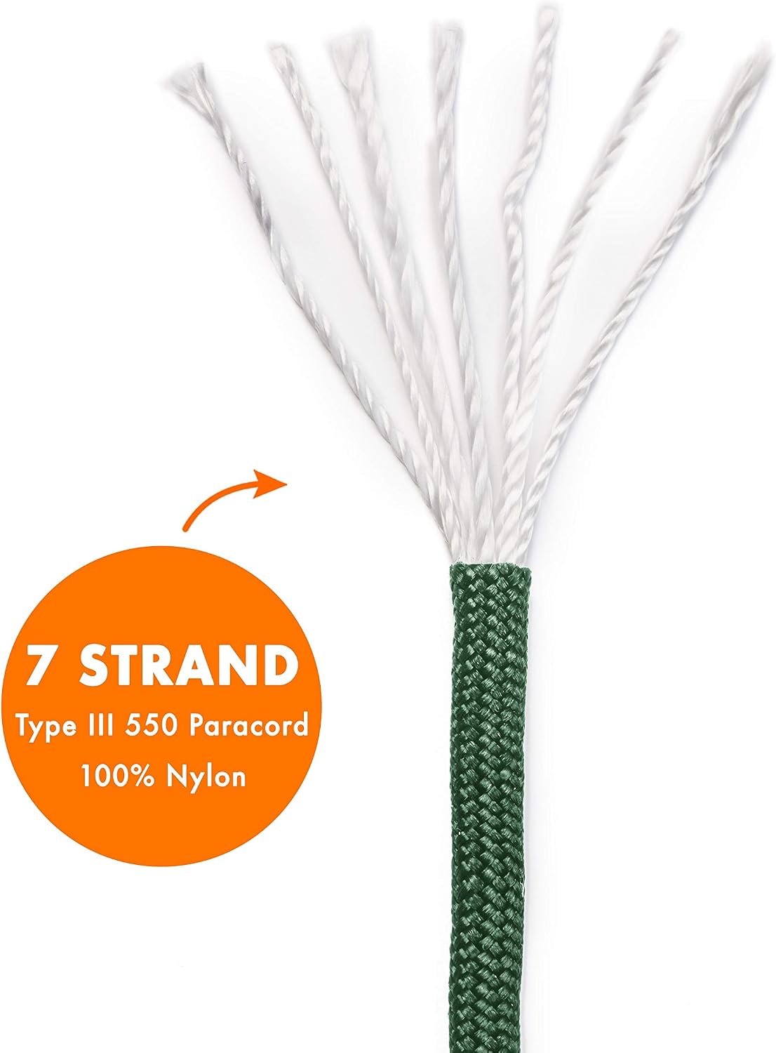 Eagle Rock Gear - 7 Strand Type III 550 lb Nylon Paracord Rope - 100 ft